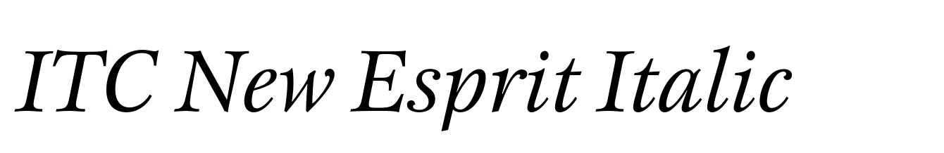 ITC New Esprit Italic